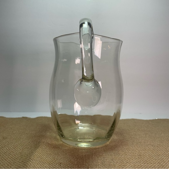 Vintage craft glass drink pitcher green hue 1/2 gallon container princess house - Picture 10 of 13